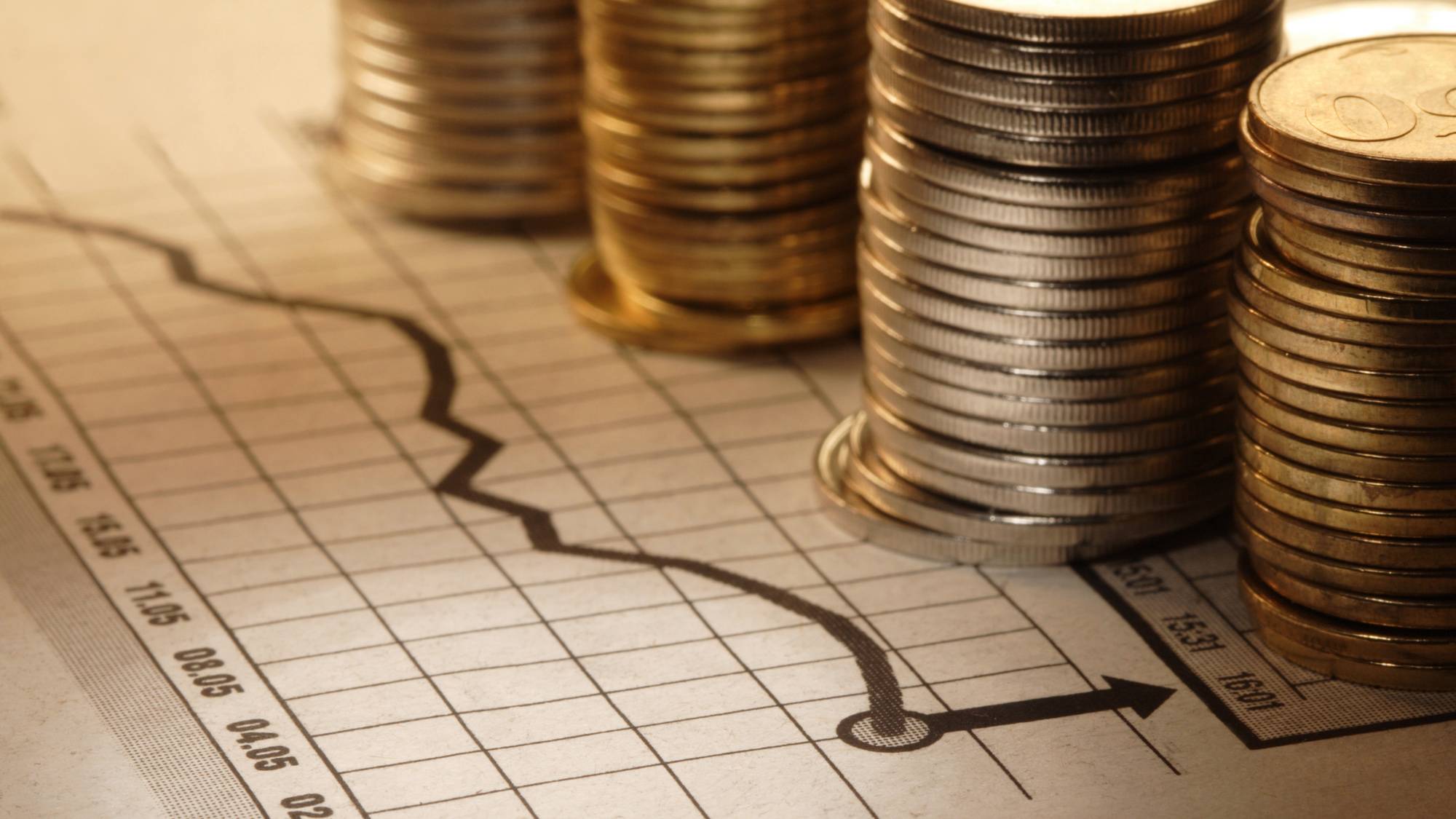 Growth chart with coins